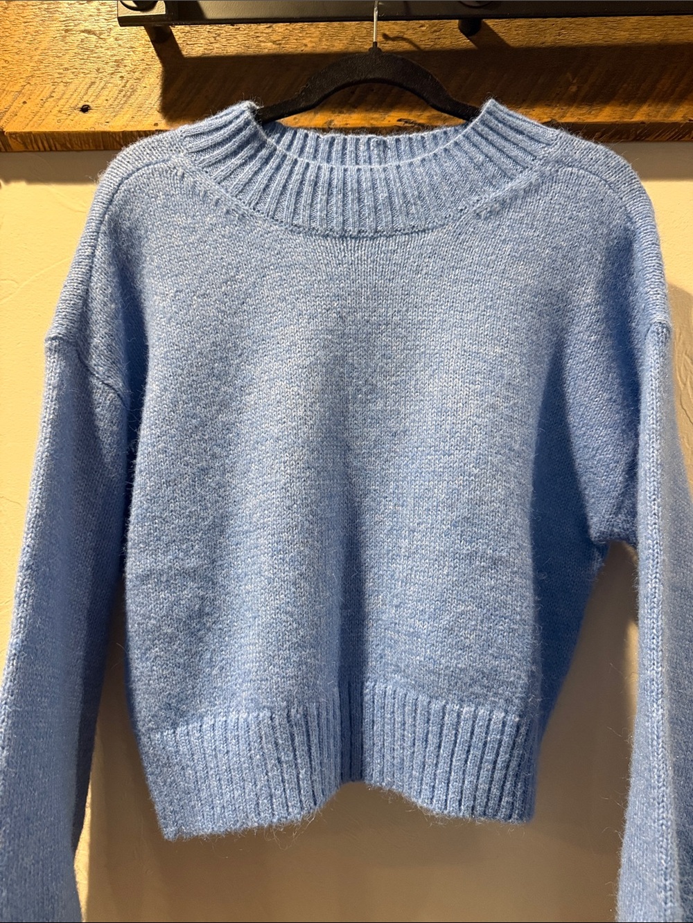American Eagle Outfitters Sky Blue Crewneck Sweater with oversized fit